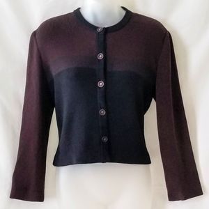 St. John Collection Cardigan Crop Sweater Women M